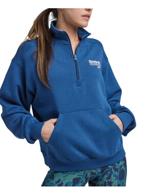 Reebok Women's Size Extra Large Blue Quarter Zip Pullover Sweatshirt NWT